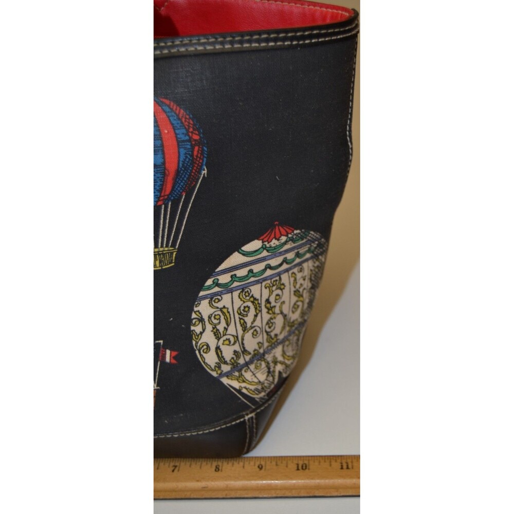 VTG 90's Liz Claiborne Beaded Small Tote Canvas Bag Purse Hot Air Balloons HTF - Picture 14 of 16
